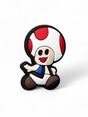 Nintendo Toad Super Mario Shoe Charm | Red White Blue Rubber One Size